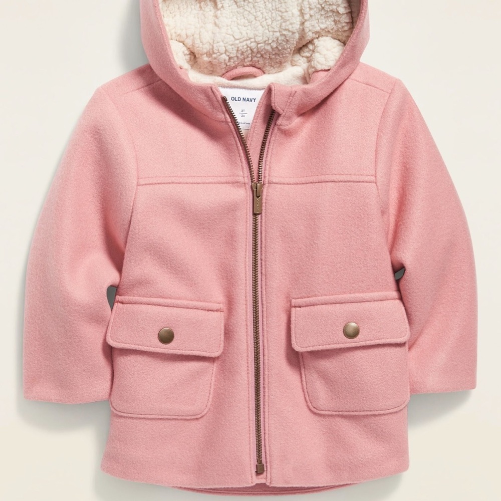 NWT Old Navy pink baby/toddler hooded coat